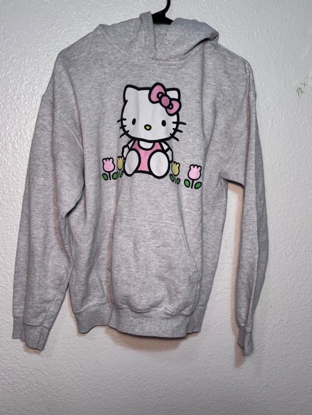 Sanrio Hello Kitty Gray Crewneck Sweatshirt with Pink Accents